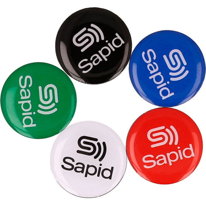 Sapid - dispositivos NFC - codigos QR - Etiquetas NFC - Tarjetas - Pulseras - Brazaletes - Tags - Stickers - Etiqueta Roja