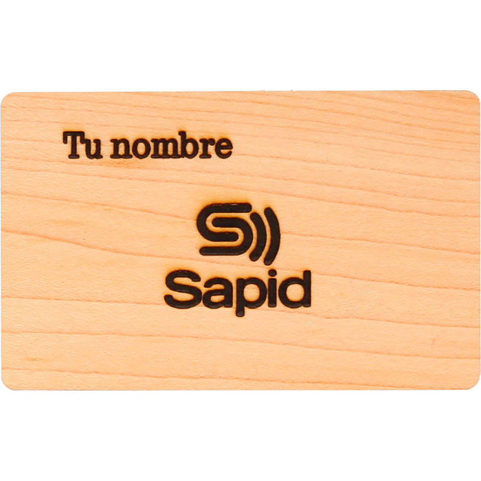 Tarjeta Personalizable de Madera con Chip NFC - Maple