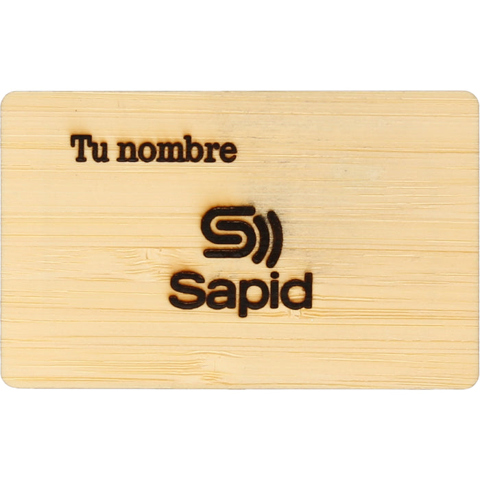 Sapid - dispositivos NFC - codigos QR - Etiquetas NFC - Tarjetas - Pulseras - Brazaletes - Tags - Stickers - Tarjeta Personalizable Bamboo