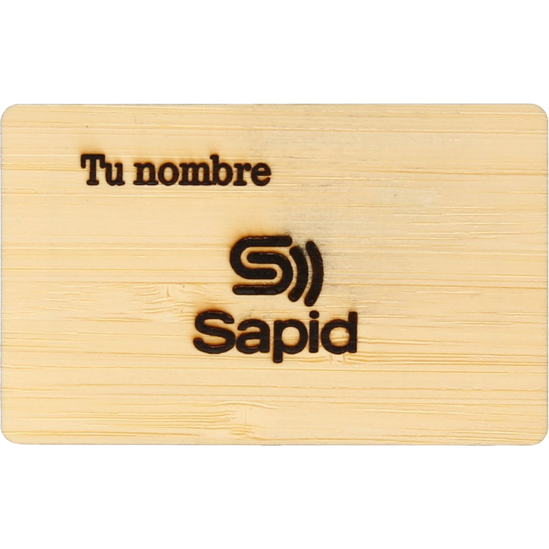 Sapid - dispositivos NFC - codigos QR - Etiquetas NFC - Tarjetas - Pulseras - Brazaletes - Tags - Stickers - Tarjeta Personalizable Bamboo